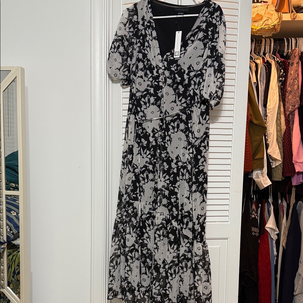 Sanctuary Black and Gray Floral Maxi Dress